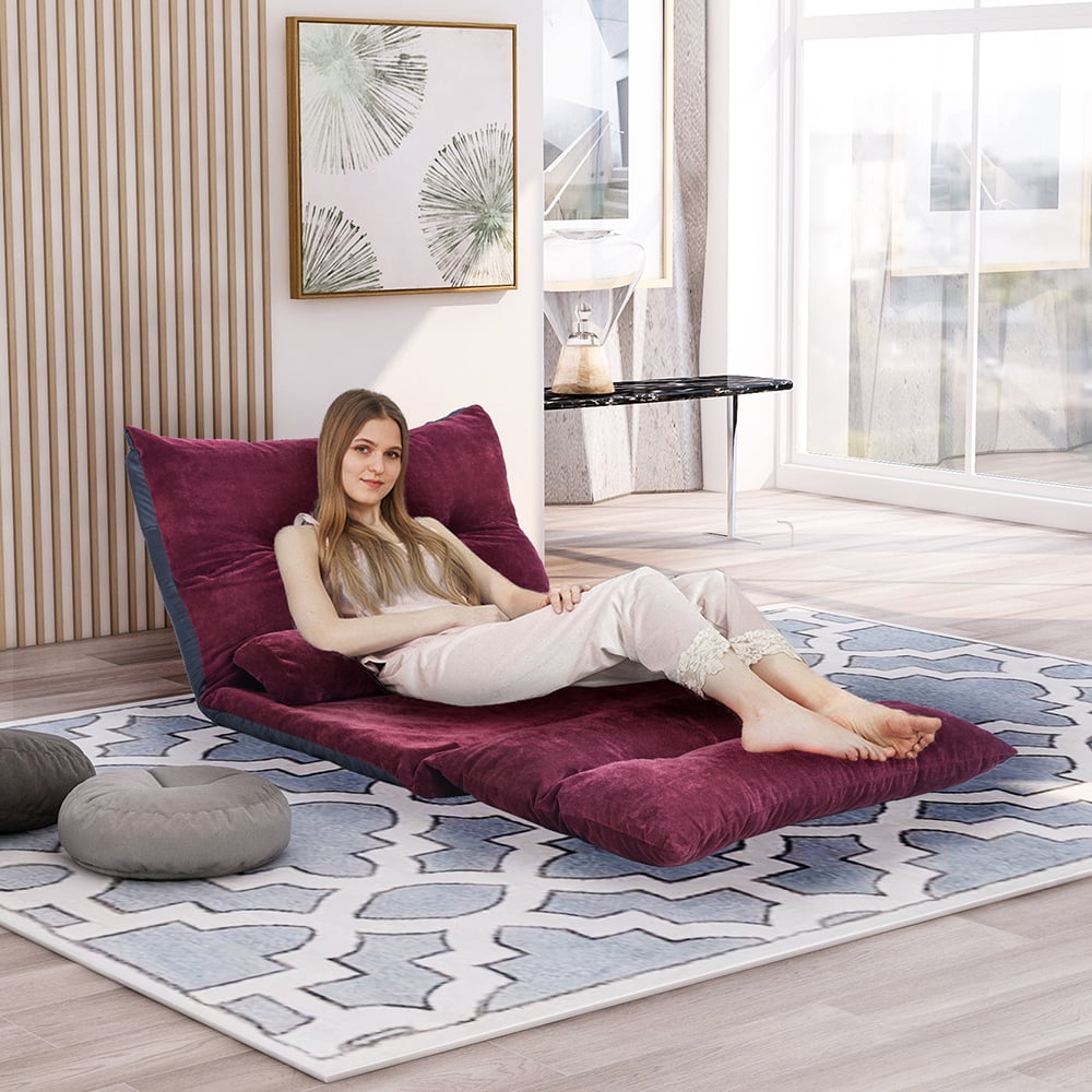 Kepooman Folding Adjustable Futon Sofa with 2 Pillows for Living Room Kepooman Folding Adjustable Futon Sofa with 2 Pillows for Living Room