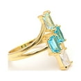 thumbnail image 3 of Tiana Statement Ring Blue Cz Gold Plated Sterling Silver Womens Ginger Lyne Collection, 3 of 5