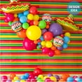 thumbnail image 5 of 18 inch Fiesta Rainbow Stripes Qualatex Foil Mylar Balloon - Party Supplies Decorations, 5 of 7