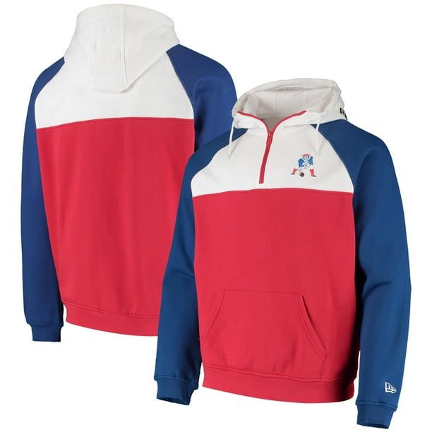 New England Patriots New Era Gametime Throwback Quarter Zip Hoodie Jacket Red White Walmart Com Walmart Com