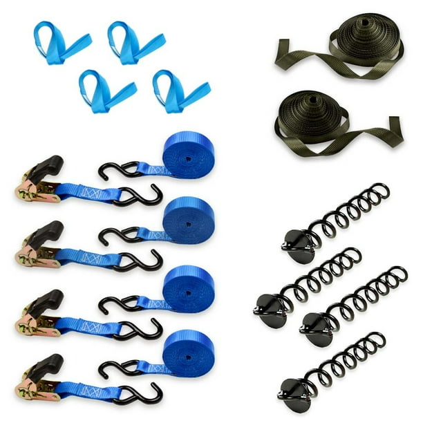 HeavyDuty Ground Anchor Kit Includes 4 Anchors and 10 TieDowns