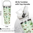 thumbnail image 3 of 30 oz Sloth Flip Straw Tumbler with Top Handle for Sloth Lover Resuable Vacuum Insulated Flip Top Water bottle for Home Office Car Dishwasher Safe Green Sloth, 3 of 6
