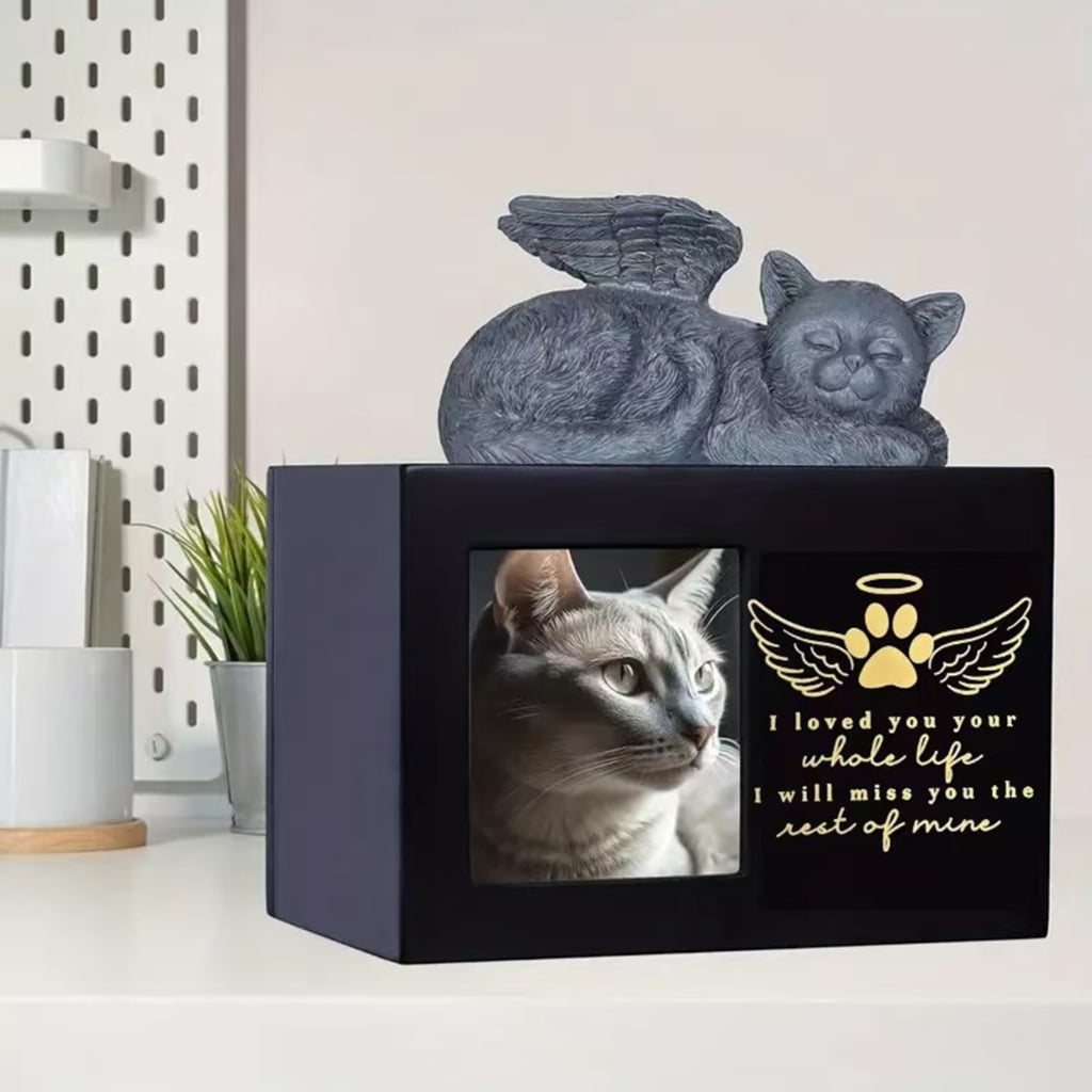 Resins Pet Cremation Urn Ashes Urns Dogs Memorials Caskets Funeral Photo Frame for Memorializing Cats and Dogs
