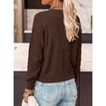 thumbnail image 3 of BTFBM V Neck Cardigan Sweaters for Women 2026 | Long Sleeve Knit Sweater, Button Down Shrug Tops, Open Front, Lightweight Cardigans, Business Casual Outfits,Fall Winter Clothing, 3 of 8