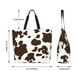 thumbnail image 5 of Disketp Brown Cow Bolsa Tote Estampada para Mujer, Bolso de Hombro y de Mano para Compras y Viajes, 5 of 8