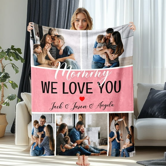 JML USA Custom - made Flannel Blanket: Feature Your Family Photo, with Custom Text, Soft, Lightweight, in Various Sizes and Fast Shipping.
