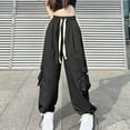 thumbnail image 2 of ZACPNCV Women's Mid-waist Pocket Overalls Casual Pants In Spring And Summer Black, 2 of 7