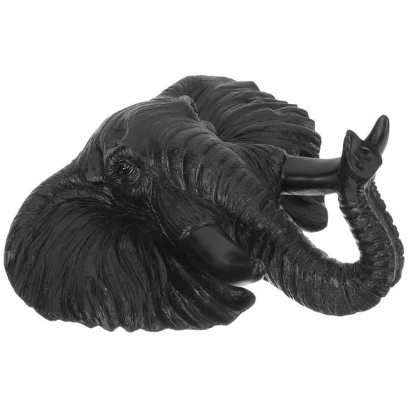 WHAMVOX  African Wall Decor Sculptures Home Elephant Head Hanging Decoration Heads Black