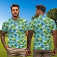 thumbnail image 5 of Binienty Tropical Palm Tree Matching Shirts for Couples Versatile Fashion Shirts Workout Tops with Zipper Neck Short Sleeve Classic Fit Shirts for Golf Running Sports, 5 of 7