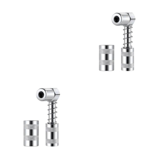 Speravity Herramienta de ajuste de grasa de construcción totalmente metálica con manga para una lubricación eficiente Adaptador de conector de plateado boquilla de aceite de 90 grados 2piezas