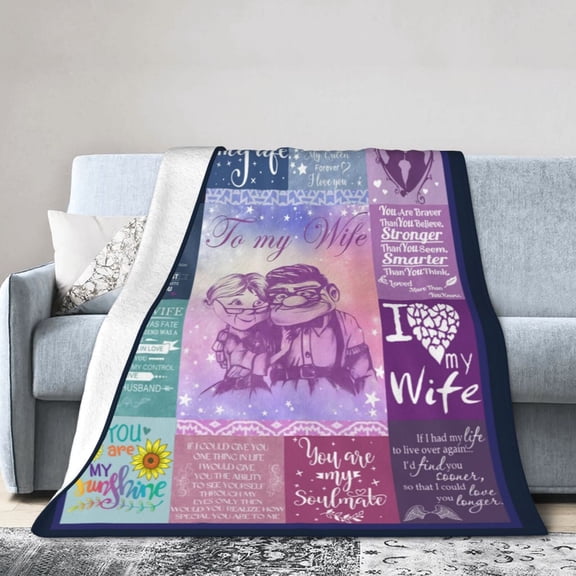 LHSHID To My Wife Throw Blanket Soft Fuzzy Fleece Blanket For Couch Bed Living Room Decoration 30x40in