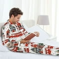 thumbnail image 6 of Hirioo Christmas Houses for Men's Pajama Sets 2 Piece Pjs Men's Long-Sleeved Pajama Set Button Down Sleepwear,S-XXL-Medium, 6 of 7