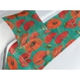 thumbnail image 3 of Poppy Bed Runner Set, Retro Meadow Blossom of Flowers Romantic Botanical Design Pattern, Decorative Bedding Scarf & a Pillow Sham for Hotels Homes, Twin, Teal Burnt Orange and Green, by Ambesonne, 3 of 3