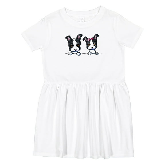 Inktastic Boston Terriers (dark Apparel) Girls Toddler Dress
