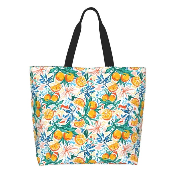 Disketp Colorful Fruits Bolsa Tote Estampada para Mujer, Bolso de Hombro y de Mano para Compras y Viajes