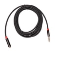 thumbnail image 2 of Cable de extensión de audio universal para teléfono móvil y PC de 3,5 mm, macho a hembra, de red tejida, color negro, 3 m, 2 of 7