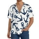 thumbnail image 1 of Fotbe Navy Blue Anchor Camisa Estampada de Manga Corta para Hombre, Casual de Verano, Estilo Playero, Sin Arrugas-XX-Large, 1 of 5