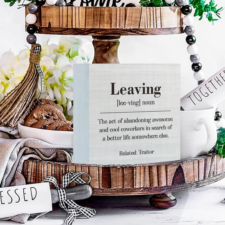 Rustic Farmhouse Wood Plaque Sign With Stand – 4x4 Inch Housewarming Gift, New Home Desk Or Shelf Decor