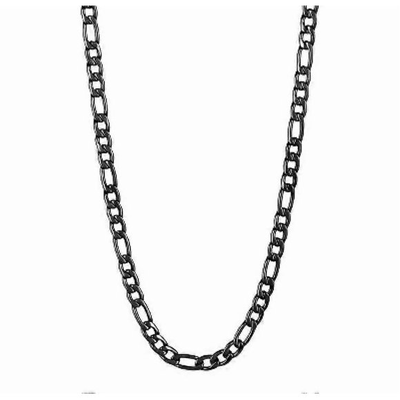 Matt Black Lara Cut Men s Stainless Steel Chain