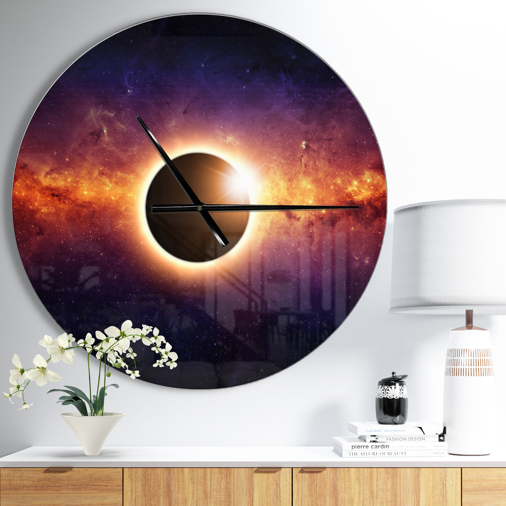 Designart 'Full Eclipse View ' Modern wall clock