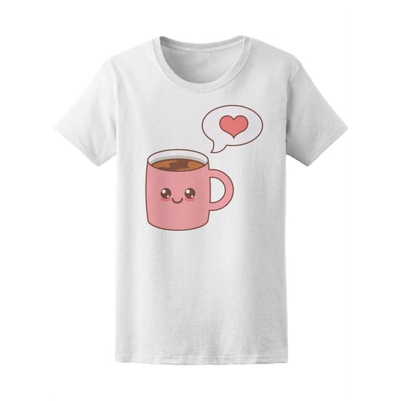 Kawaii Cup Icon Cheeks & Eyes T-Shirt Women -Image by Shutterstock, Female Medium