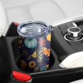 thumbnail image 5 of 20oz Tumblers Fall Pumpkins Leaves Pattern Stainless Steel Vacuum Insulated Double Wall Travel Tumbler Cups Mug with Lid and Straw,Cleaning Brush for Cold & Hot Drinks, 5 of 7