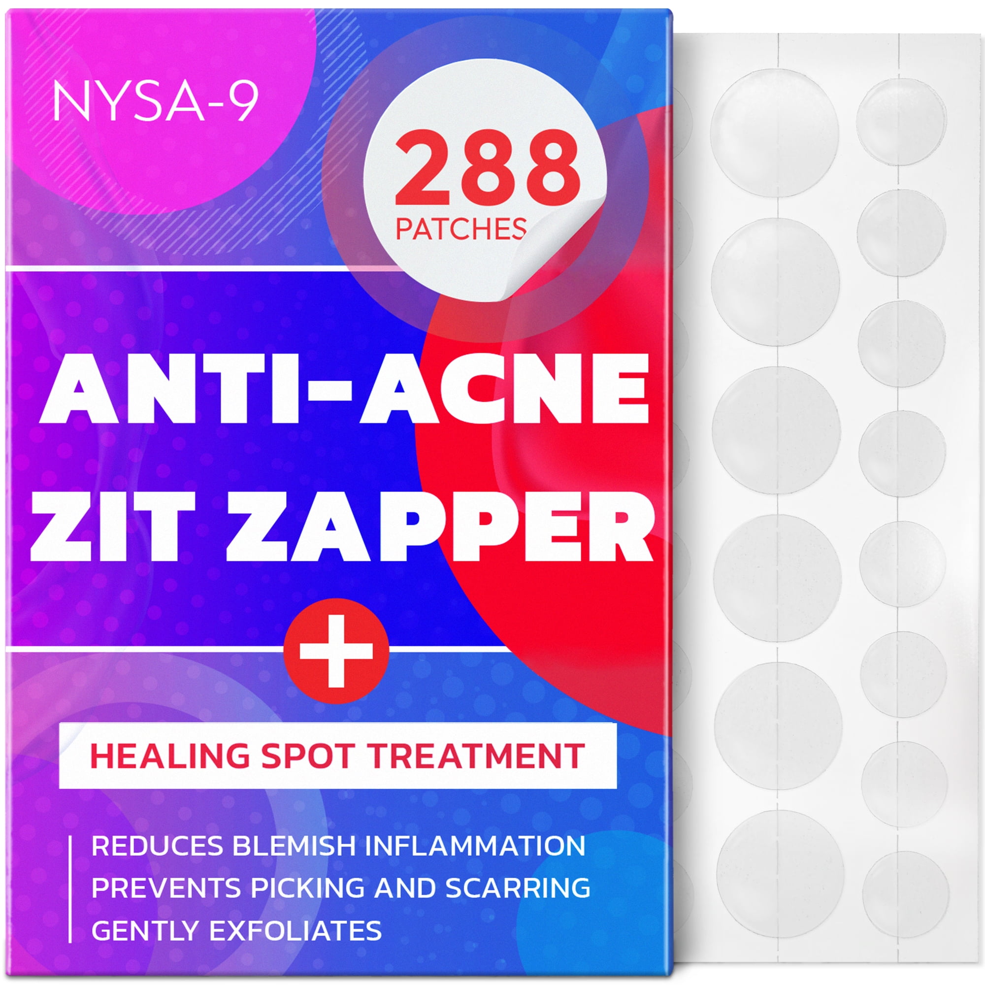 AntiAcne Zit Zapper (8 Sheets, 2 Sizes), 288 Hydrocolloid Pimple