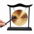 thumbnail image 3 of 3X Mini Desktop Gong Table Wind Chime Percussion Instrument Cymbals Gongs with Mallet for Home Decor Housewarm Gift-A, 3 of 3