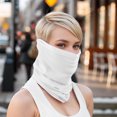 thumbnail image 5 of Unique Bargains 1 Pc Neck Gaiter Ice Silk Solid Color Scarf Mask Bandana White, 5 of 5