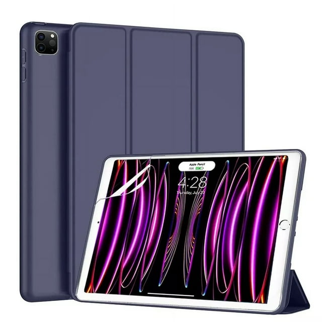 Étui Intelligent pour iPad Pro 11 Pouces Étui M4 2024 (Modèle : A2836/A2837/A3006), Étui Folio Mince avec Support, Étui Arrière Rigide, Housse de Tablette Protectrice pour iPad Pro 11 Pouces 5e Génération M4 2024 - Bleu