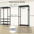 thumbnail image 4 of Ulif E1 Max Heavy Duty Closet Garment Rack, Adjustable Metal Freestanding Expandable Clothing Storage with 4 Hanger Rods, Easy to Assemble Wardrobe, Blcak, 4 of 6