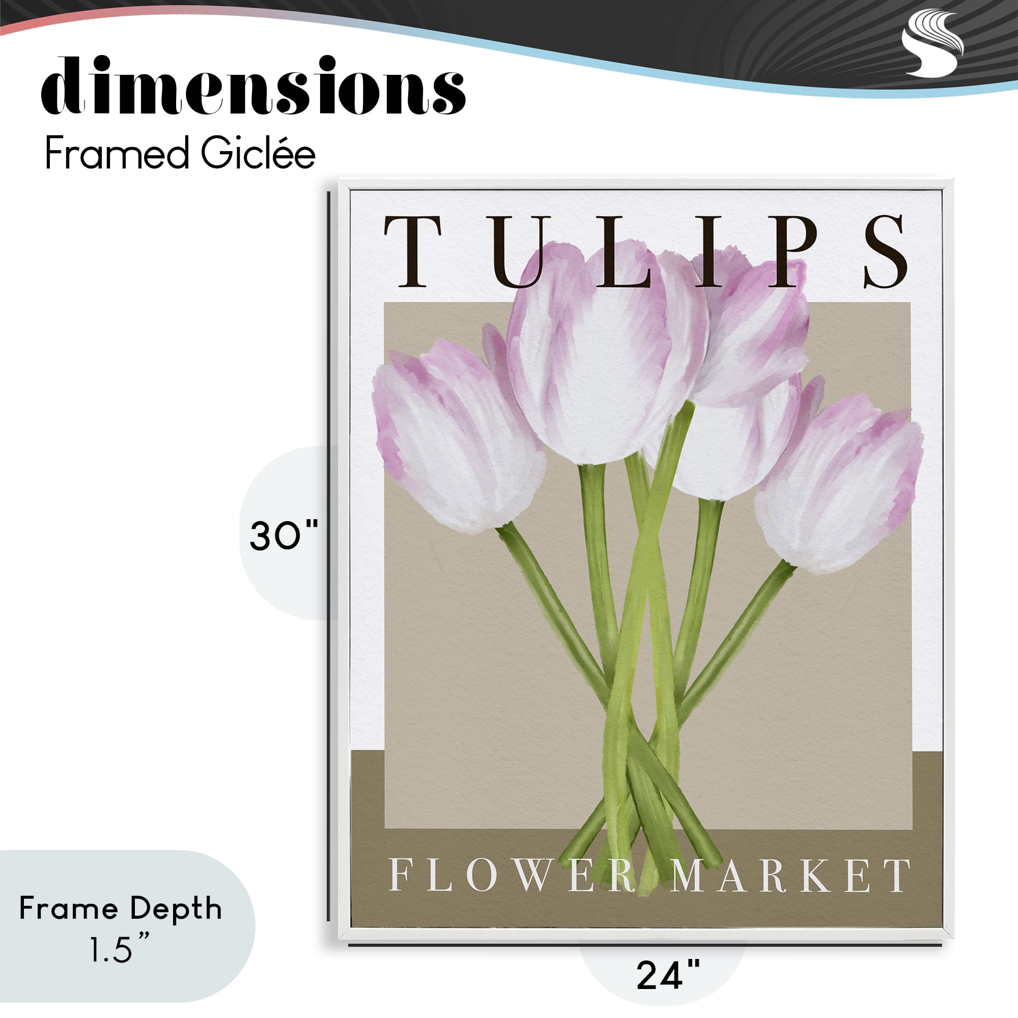 Stupell Industries Tulips Flower Market White Framed Giclee Art, design by Jennifer Stith