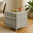 thumbnail image 5 of SUREGO Outdoor Storage Side Table, 27 Gallon PE Wicker Patio End Table with Lid for Furniture Covers, Gardening Tools, Toys, Gray Rattan, 5 of 9