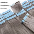 thumbnail image 5 of SEGO 20pcs Human Hair Extensions Tape in Balayage Chocolate Brown Natural Hair Extensions Tape in Real Hair Straight 12-24 inch, 5 of 8