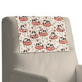thumbnail image 2 of COEQINE Recliner Headrest Protector PU Leather Waterproof Couch Headrest Covers with Adhesive Backed Hook and Loop Fasteners for Home Living Room Decor, 17x27 Inch, Cat Heart Mushroom, Set of 3, 2 of 7
