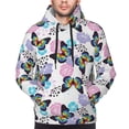 thumbnail image 4 of KLL Bright Butterflies1 Print Mens Hoodie Long Sleeve Casual Pullover Hooded Sweatshirt Fashion Drawstring Hoodies with Pocket-3X-Large, 4 of 6