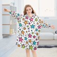 thumbnail image 5 of FORMRS Wearable Blanket Hoodie with Sleeves for Kids Cozy Flannel Sweatshirt, White Stars, 5 of 7