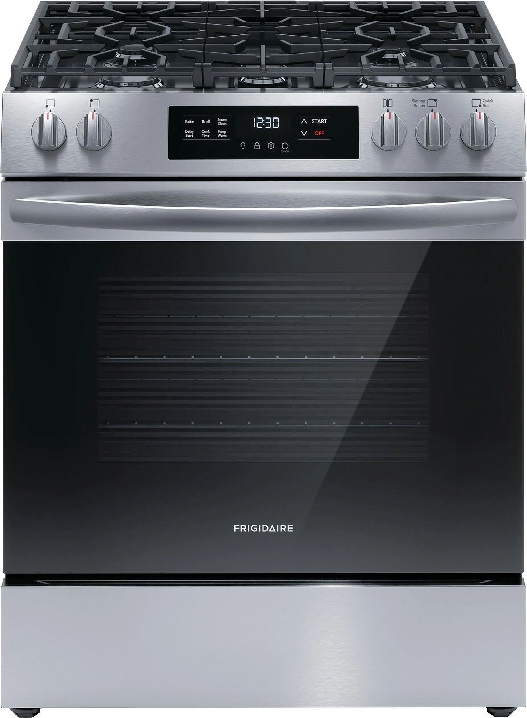 Frigidaire FCFG3062AS 30" Gas Range with Steam Clean, Stainless Steel