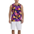 thumbnail image 4 of Gaeub Purple Flower Men's Mesh Basketball Jersey, Quick-Drying Sleeveless Top S-4XL, Loose Muscle Tank Top -X-Large, 4 of 9