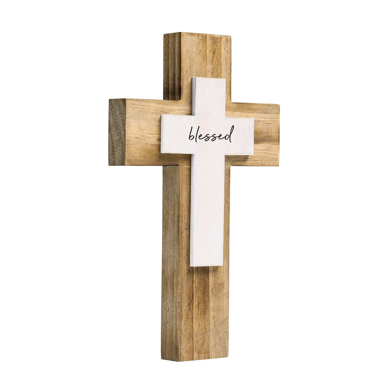 Retro Handmade Log Wood Cross Baptism Cross Wall Decor Spiritual