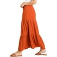 thumbnail image 3 of Ambiance Women's Juniors Boho Broomstick Maxi Skirt (Rust, Medium), 3 of 5