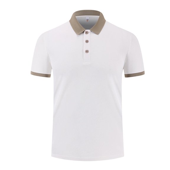 Mens Casual Shirts for Summer Fashion Solid Color Turndown Collar Blouse /T-shirt White,M