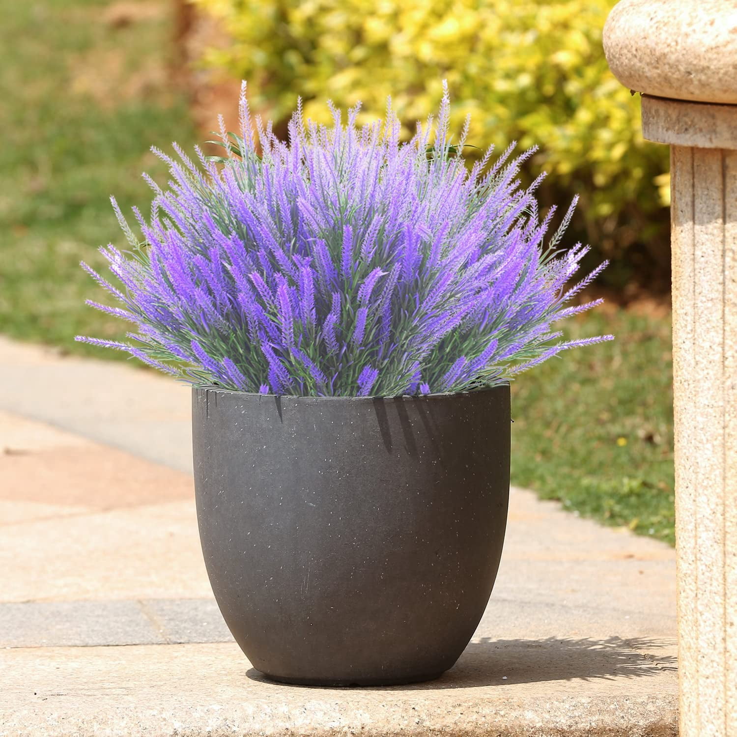 24 Bundles Artificial Lavender Flowers Faux Plants Fake Flowers Outdoor UV Resistant No Fade Garden Porch Window Box Decor(Purple)
