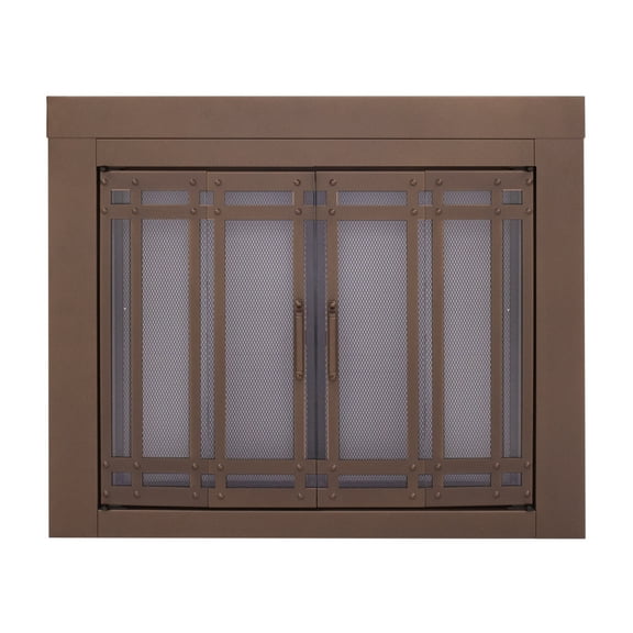 Pleasant Hearth Aerin Collection Fireplace Glass Door, Burnished Bronze, Small