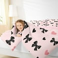 thumbnail image 6 of Manfei Pink Kawaii Bow Bedding Comforter Set, Cute Cartoon Love Heart Twin Comforter Sets, Teens Kids Girls Women Reversible Bedding Set, Breathable Home Decor, 2 Pieces, 6 of 9