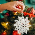 thumbnail image 6 of Glitter Snowflake Christmas Ornaments - Sparkling Snowflakes for Xmas Tree Decor, Winter Wonderland Party Supplies, Holiday Home Decorations for Indoor Outdoor Seasonal Festive Display, 6 of 6