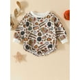 thumbnail image 2 of Liacowi Toddler Baby Sweatshirt Rompers Flower/Letter/Maple Leaf Print Fall Long Sleeve Jumpsuit for Newborn Infant Cute Clothes, 2 of 9