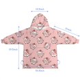 thumbnail image 7 of Pink Cow Strawberry Head Pattern Blanket Hoodies for Kids 6-13YR Oversize Wearable Blanket Hoodies for Boys Girls Teens, 7 of 7