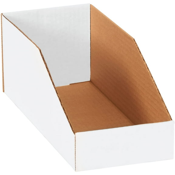 Box Partners Open Top Bin Boxes 5" x 12" x 4-1/2" Oyster White 50/Bundle BINMT512