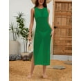thumbnail image 3 of Women Bathing Suit Cover up Bikini Sleeveless Beach Dress Crochet Hollow Out Coverup Alsol Lamesa, 3 of 6